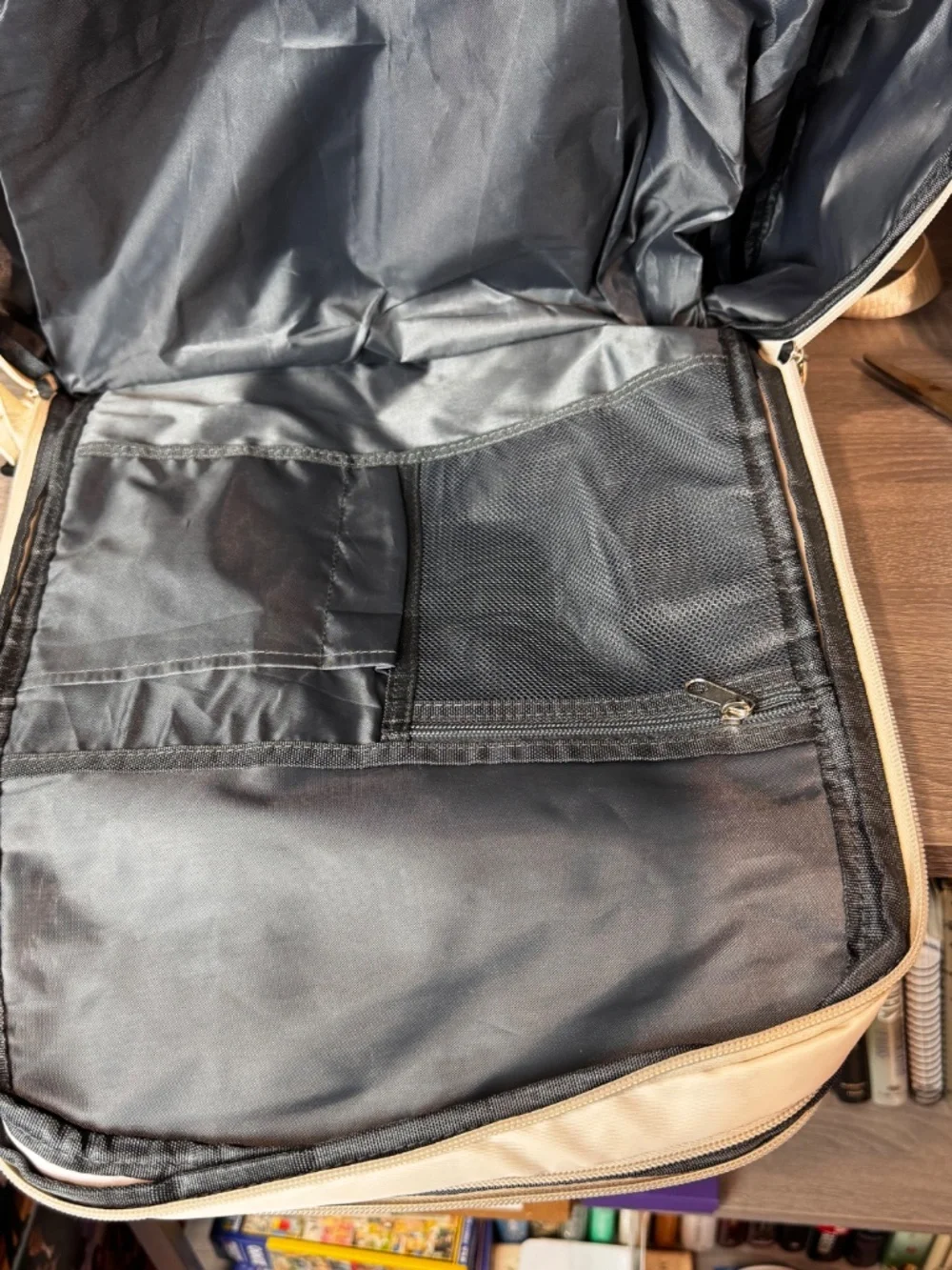 Coofay Beige Travel Backpack Airline Approved Trolley Underseat Overhead